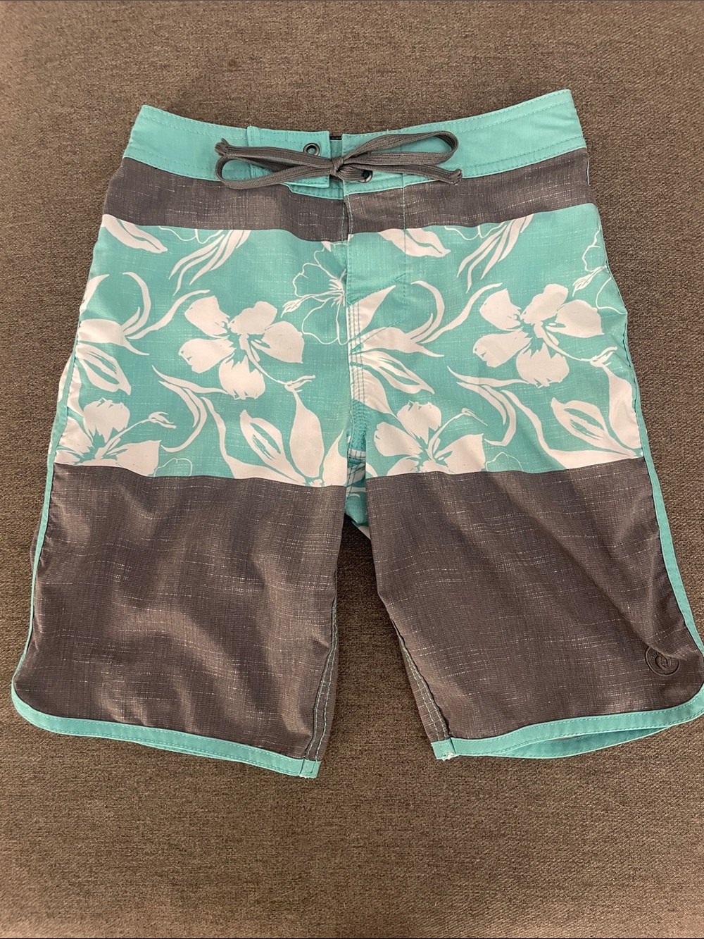 Hang Ten Aqua & Gray Floral Board Shorts